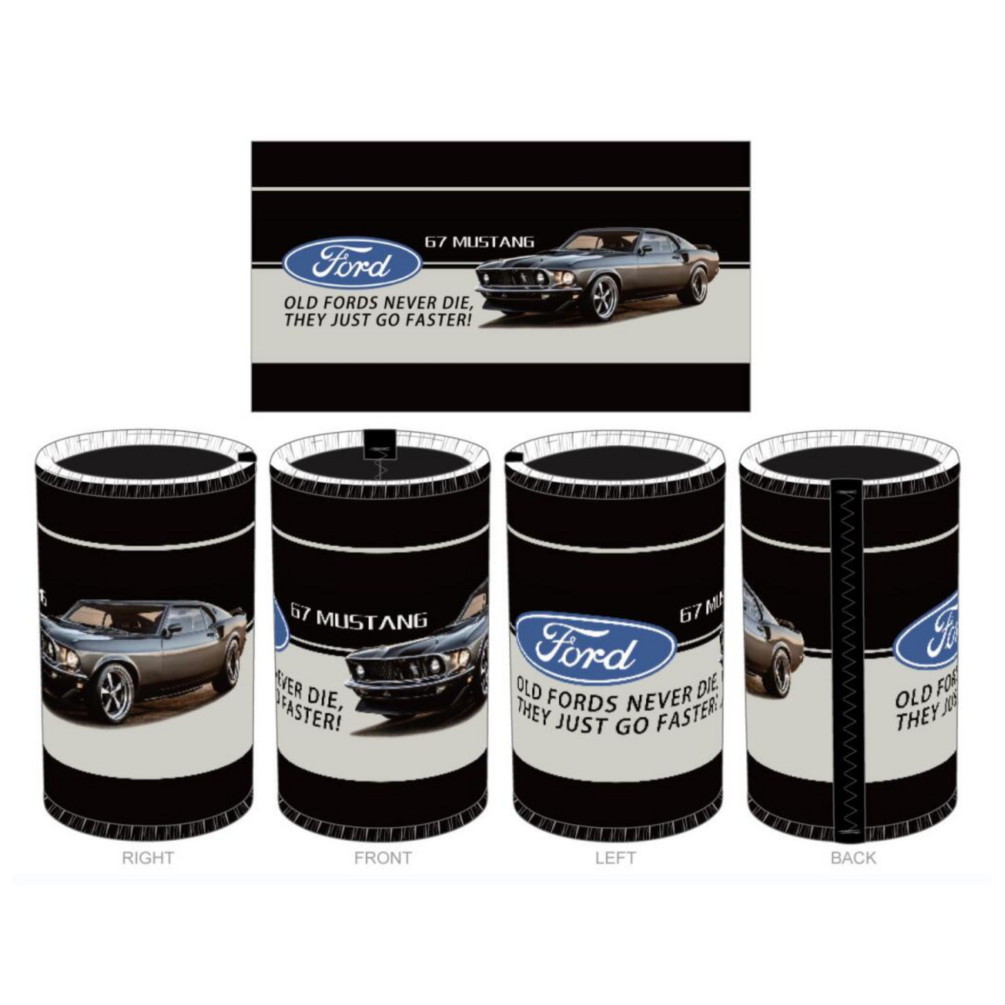 Can Cooler/Stubby Featuring Holder Ford 67 Mustang