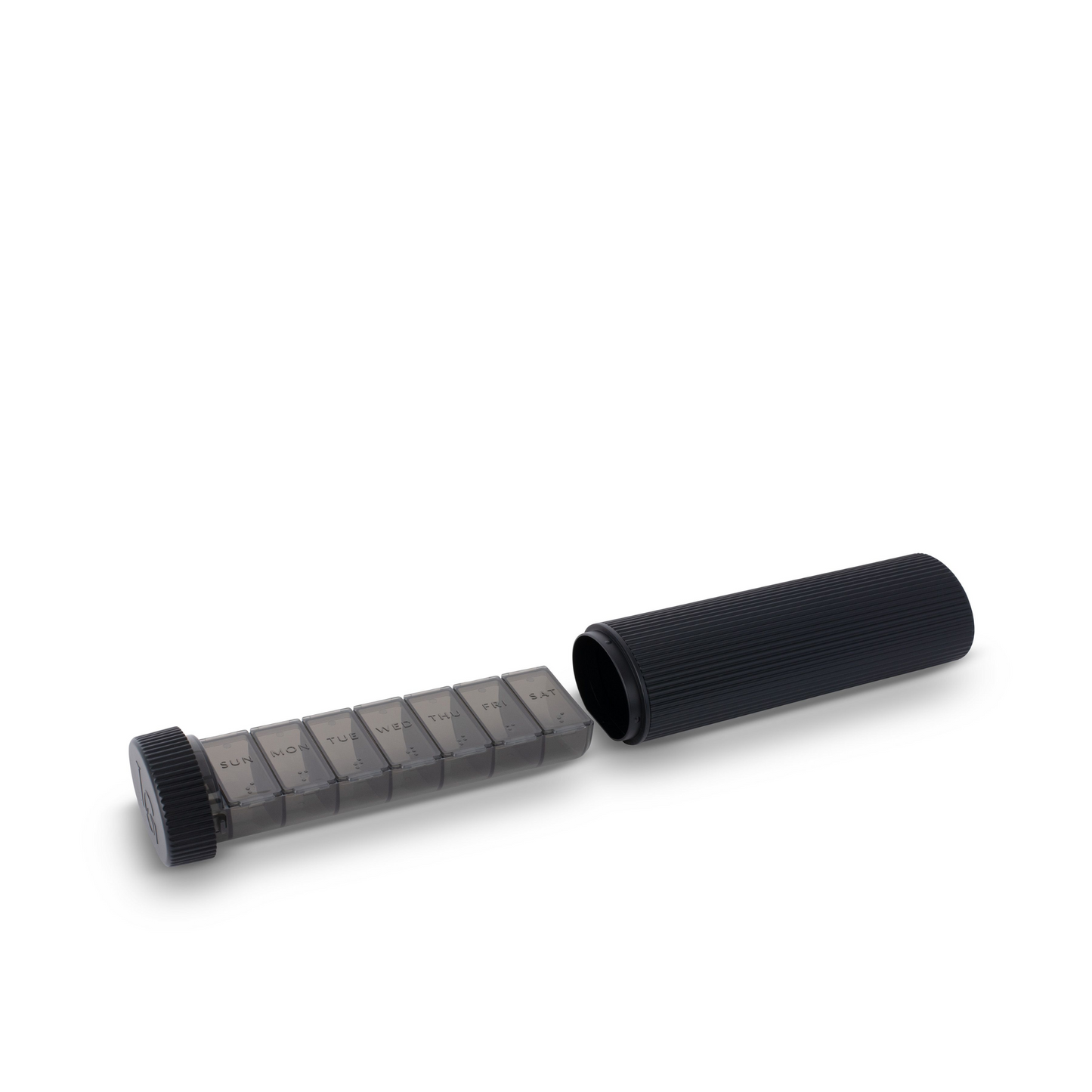 Lucia Gray Stylish Pill Box - Matt Black