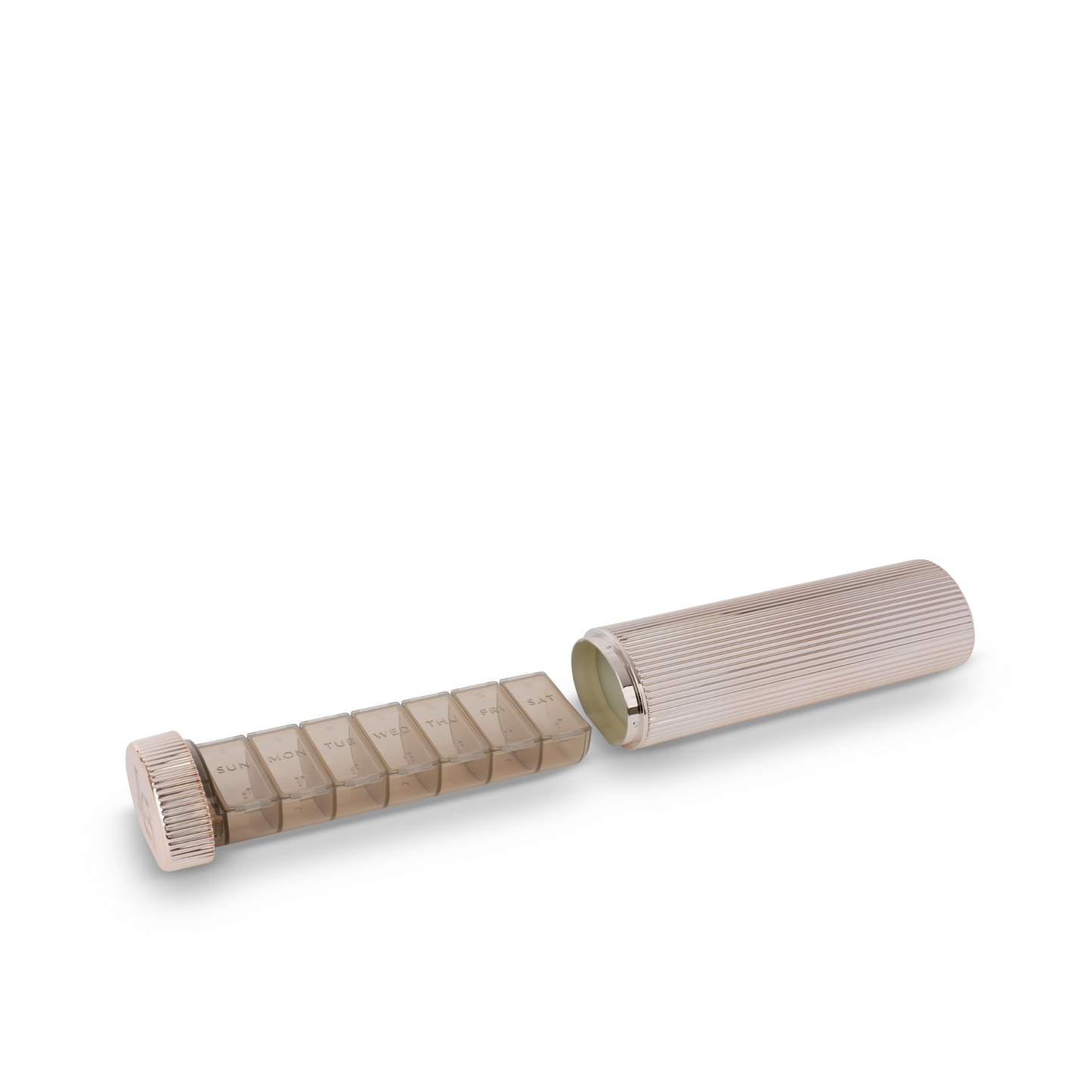 Lucia Gray Stylish Pill Box- Champagne Gold