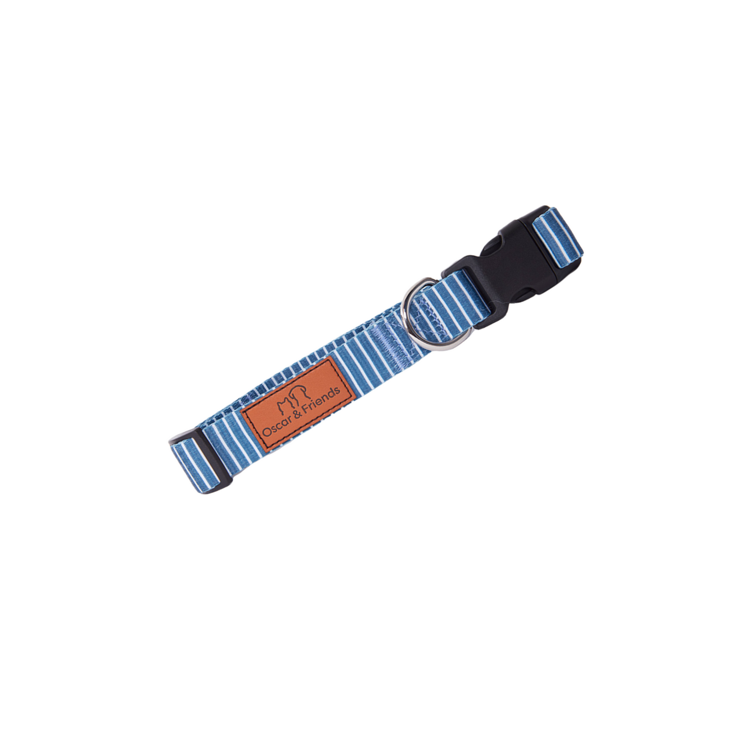Oscar and Friends Teal Striped Collar- medium