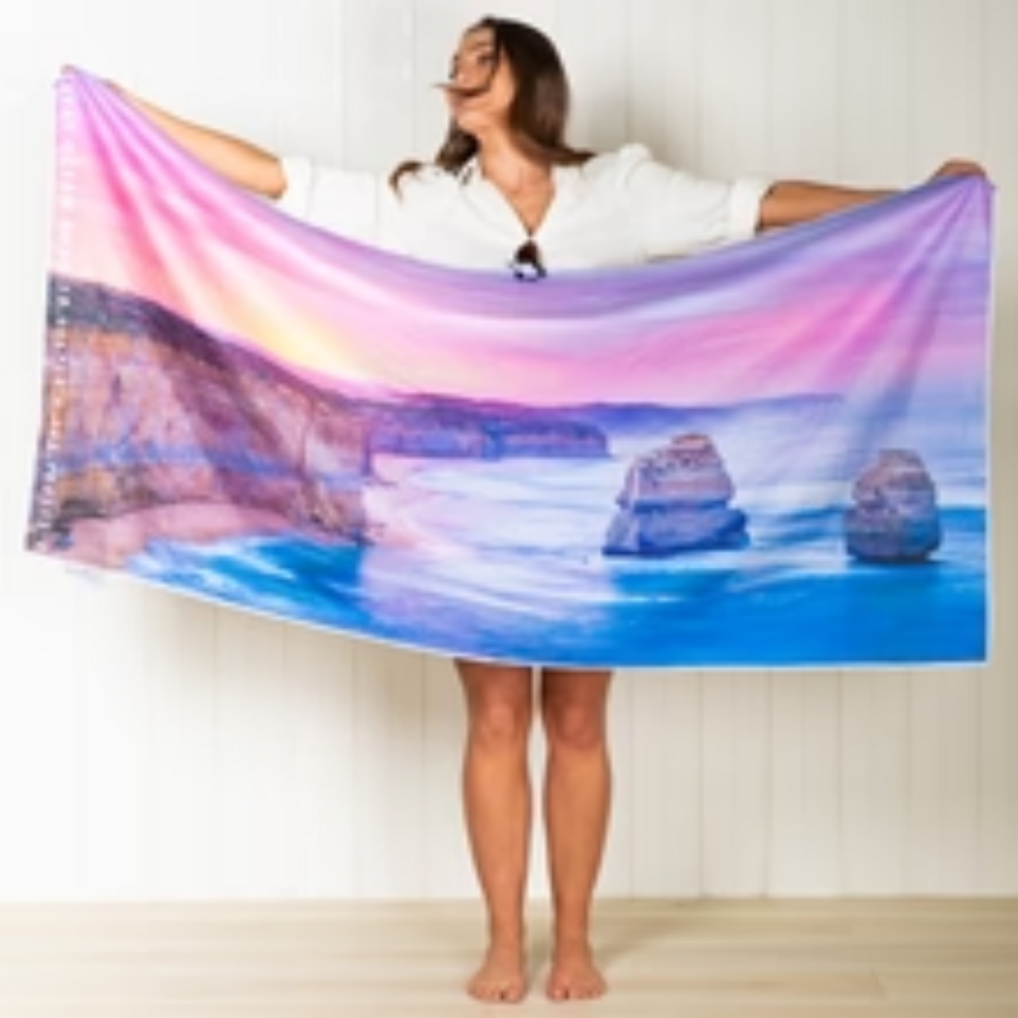 Beach Towel by Destination Label Ocean Road Rainbow