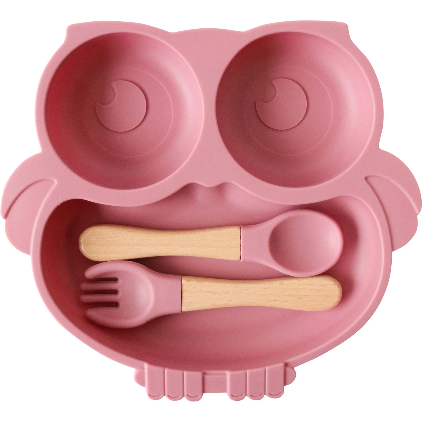 Lavida Pink Owl Silicone Bowl Set
