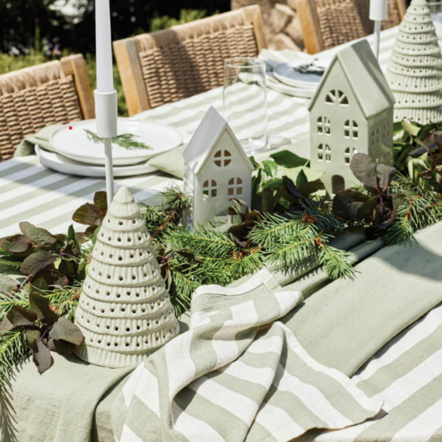 Christmas Tree Saged Speckled Porcelain Small