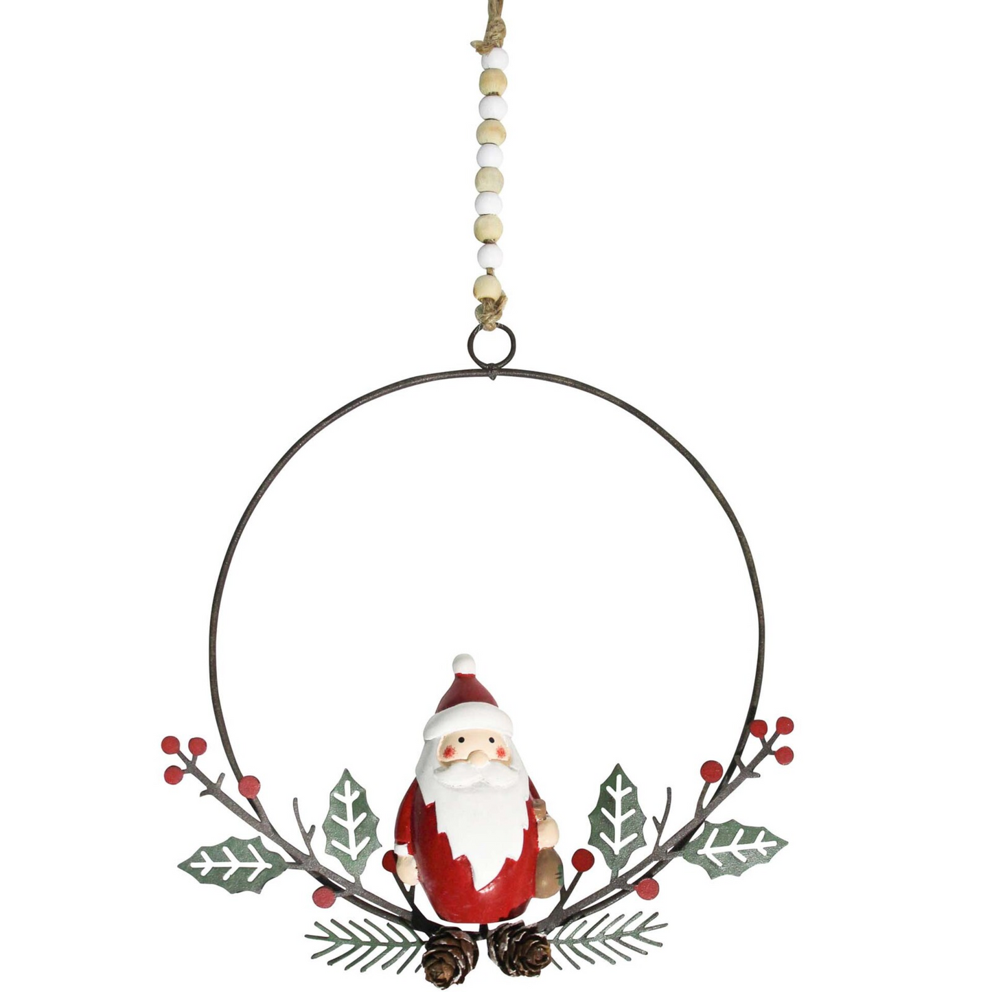 Santa Ring Wreath Red and Green