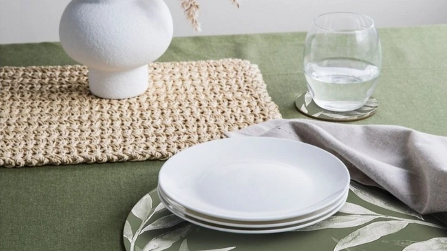 Woodlands Round Placemat Set of 4 in Green
