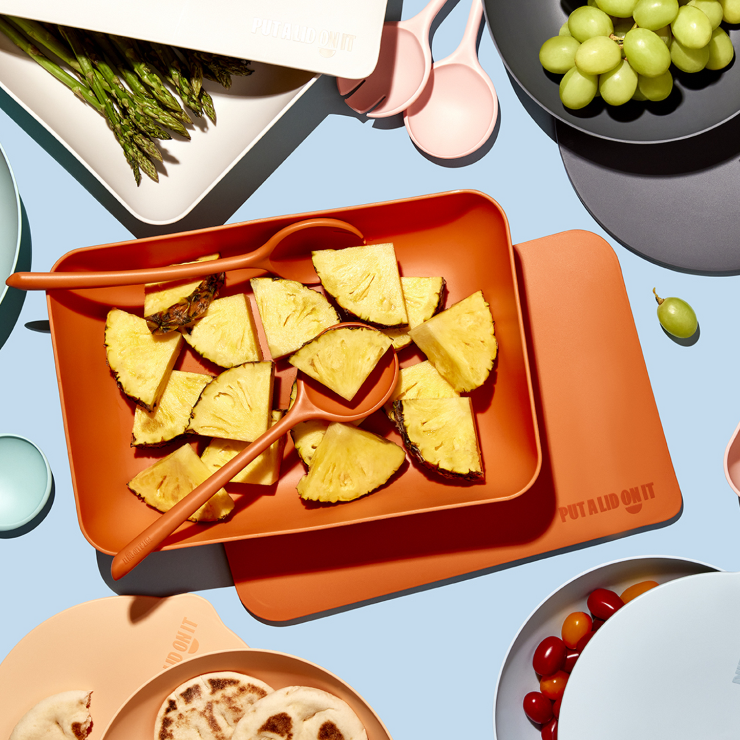 Put a Lid on It Serving platter with a lid — the rectangle Papaya