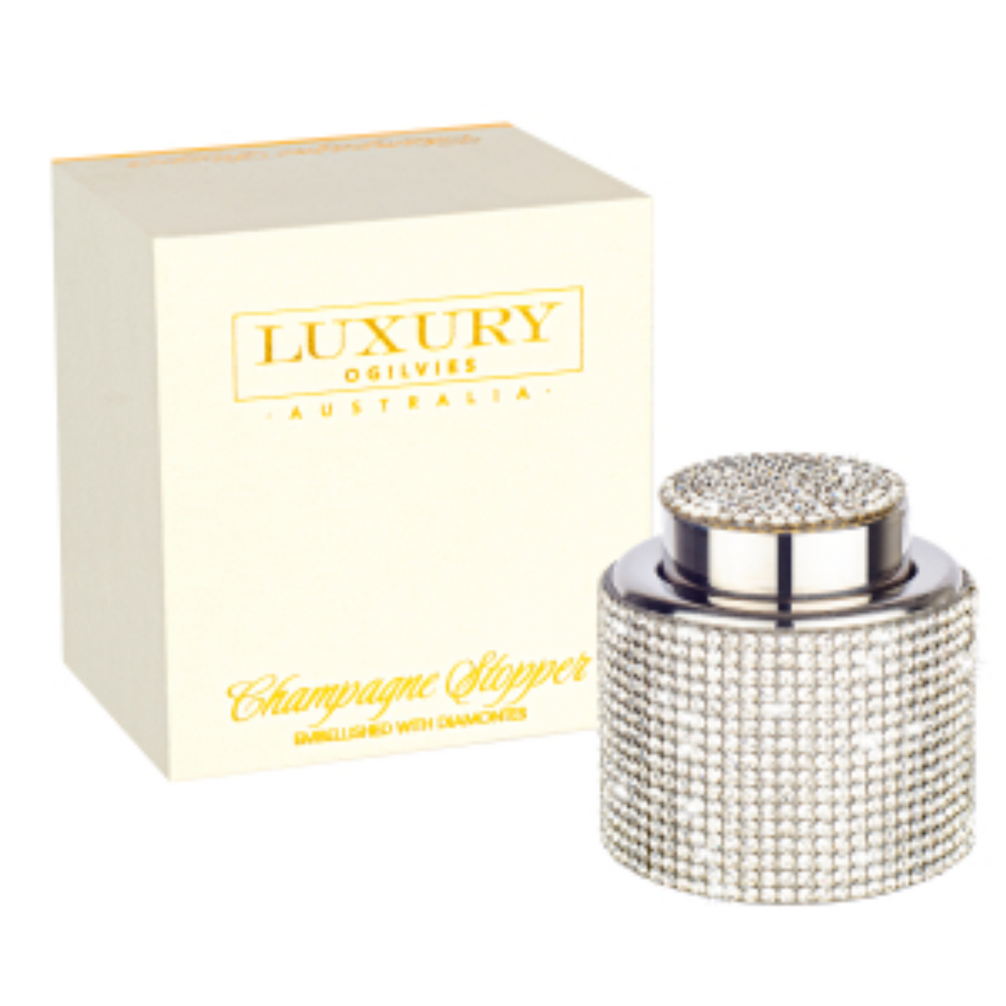 Silver Diamante Bottle Stopper