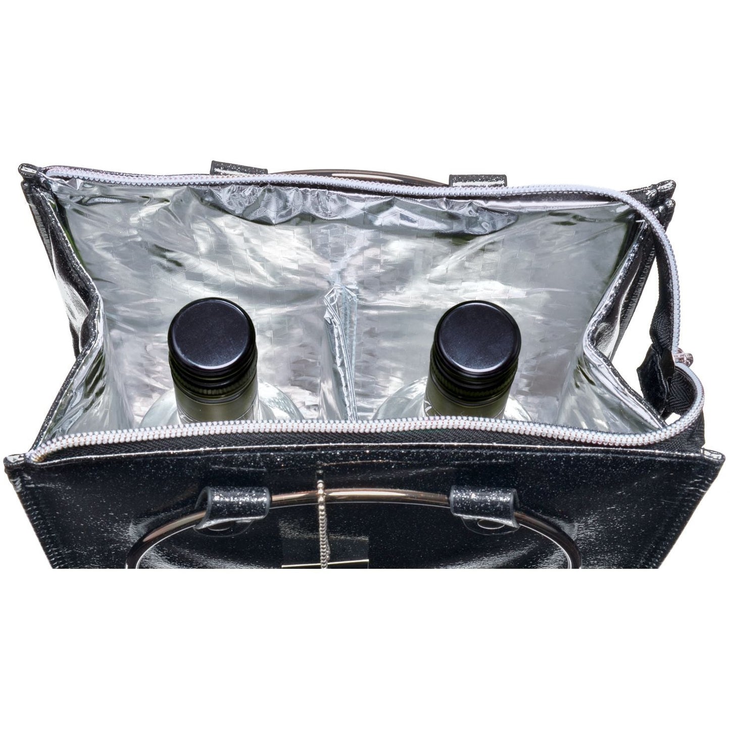 Wine Cooler bag - Black with Ring Handles