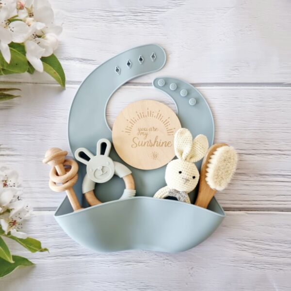 Baby Hamper Blue Silicone Bib Set Baby & Toddler Inspire Baby Wear
