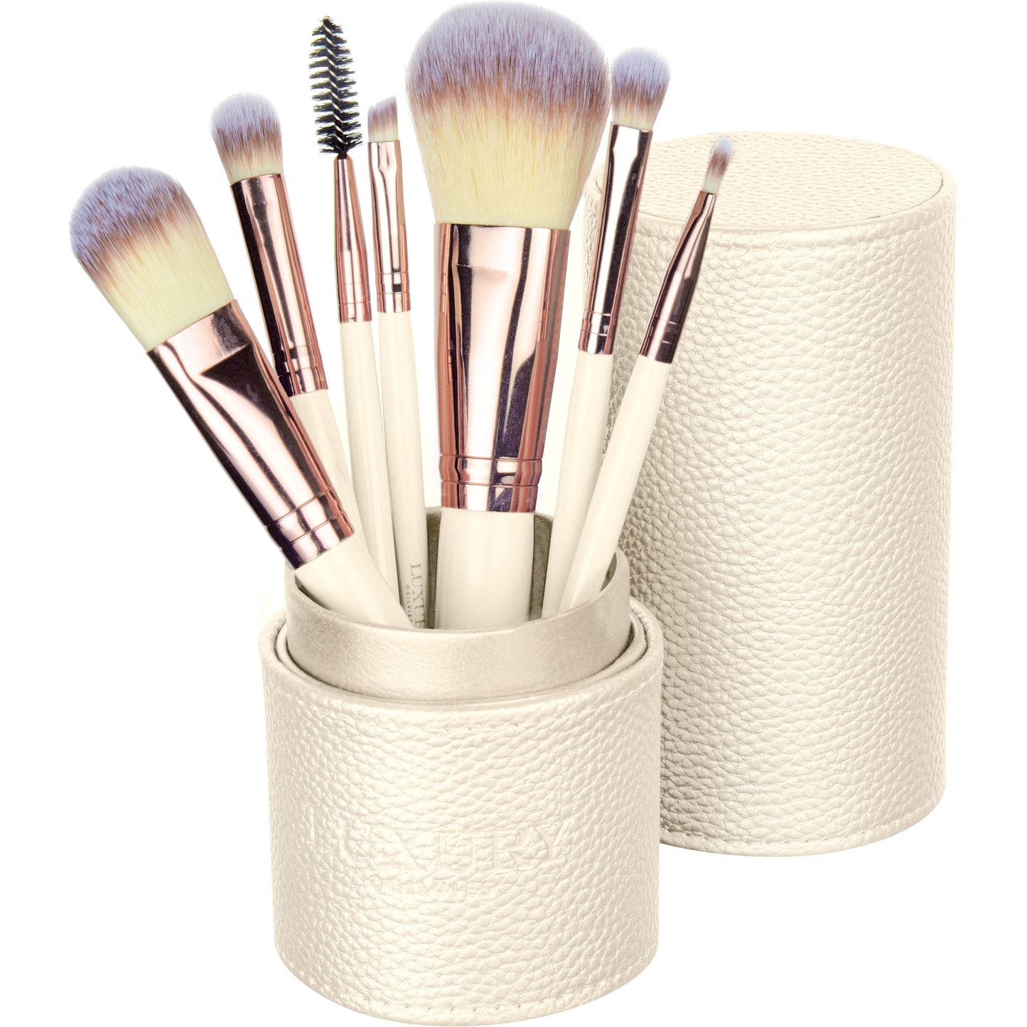 Make Up Brush Set with Travel Case - Pearl