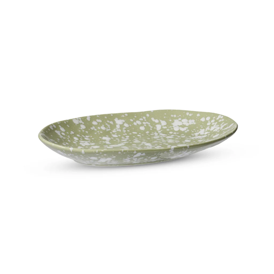 SPECKLE GREEN/WHITE OVAL PLATTER