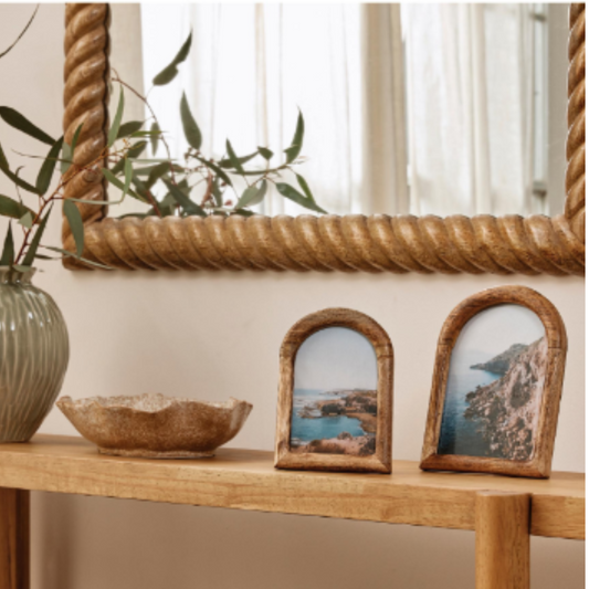 small and large mango wood photo frames