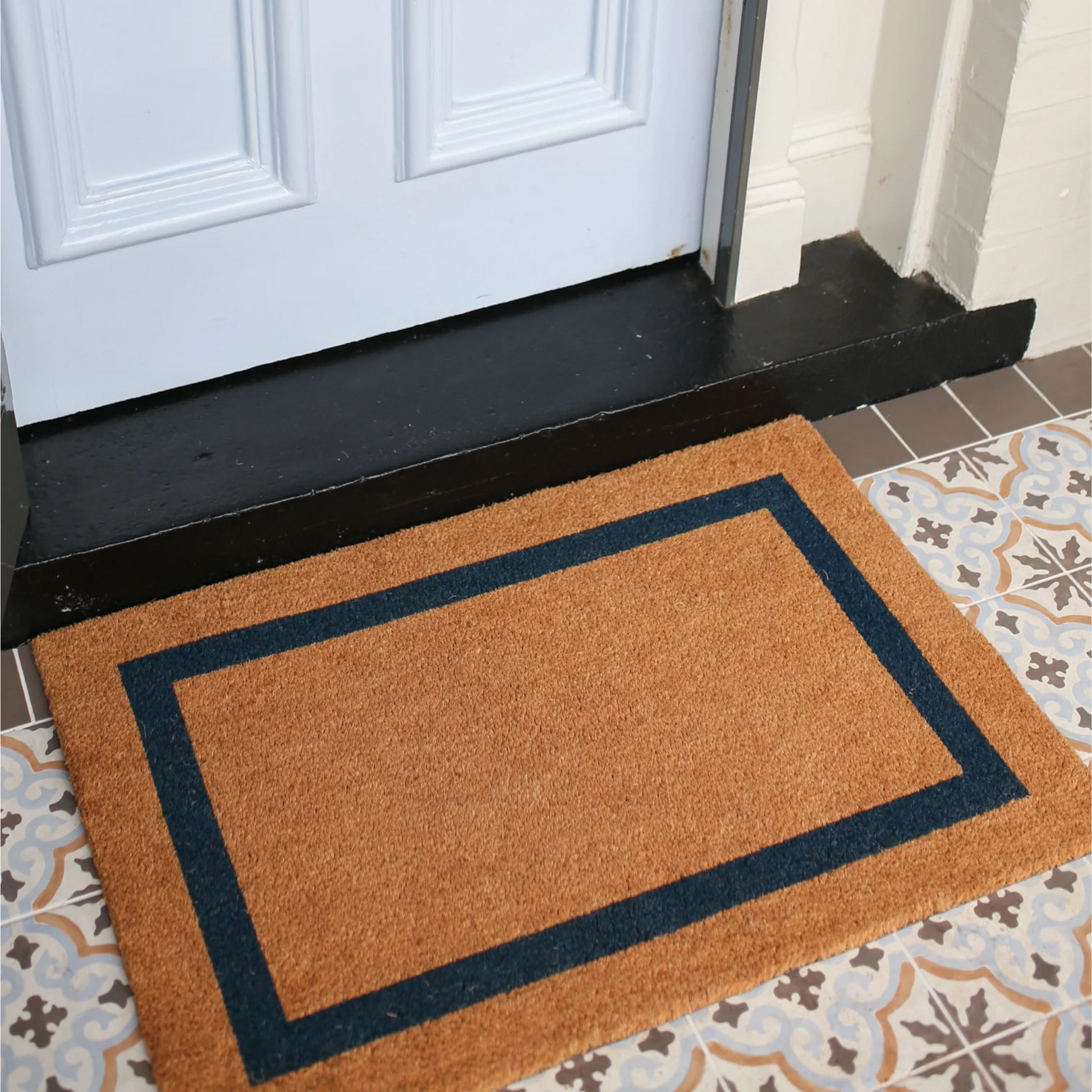 Navy Border Door Mat Cape Cod