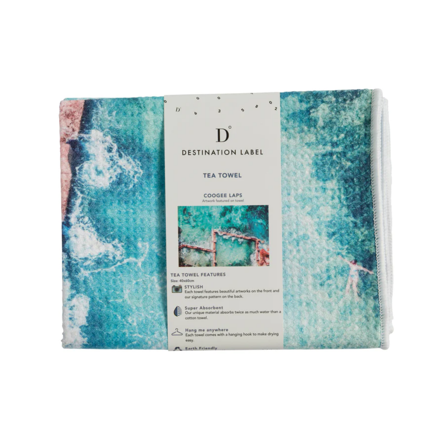 Tea Towel designed by Destination Label - Coogee Laps