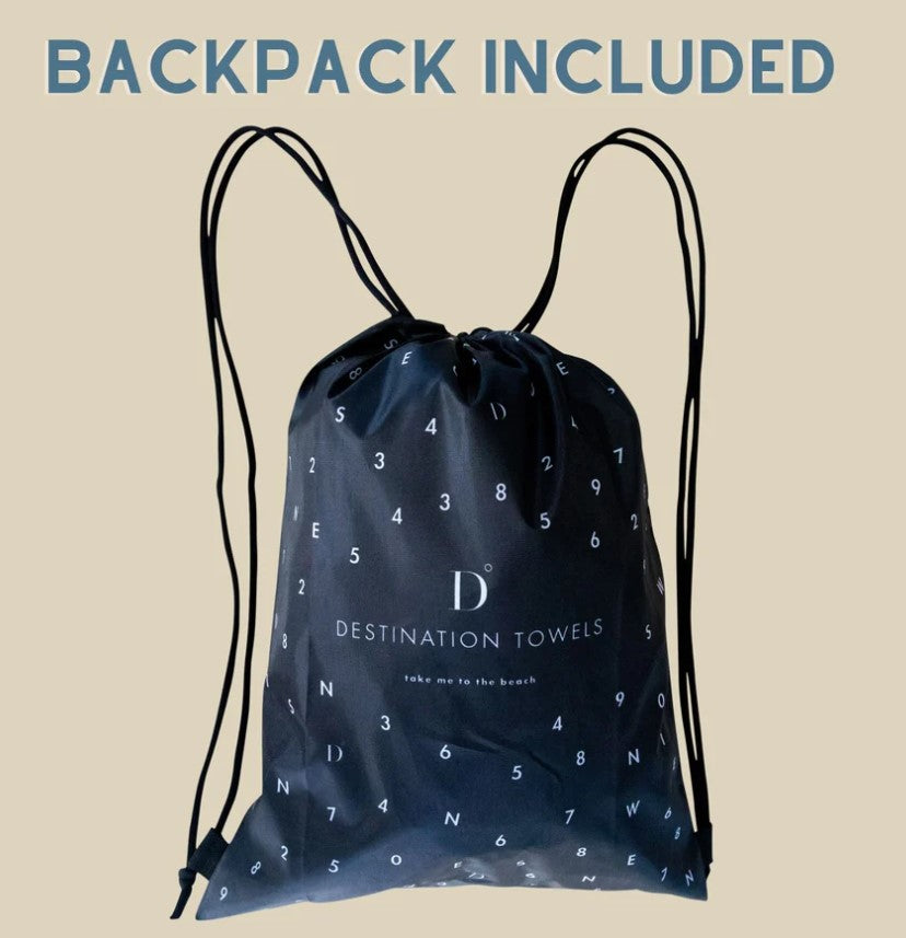 Beach Towel Sand Free back pack for towels by Destination Label