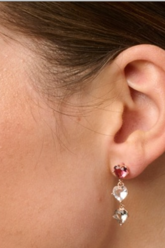 Crystal Earrings Triple Love