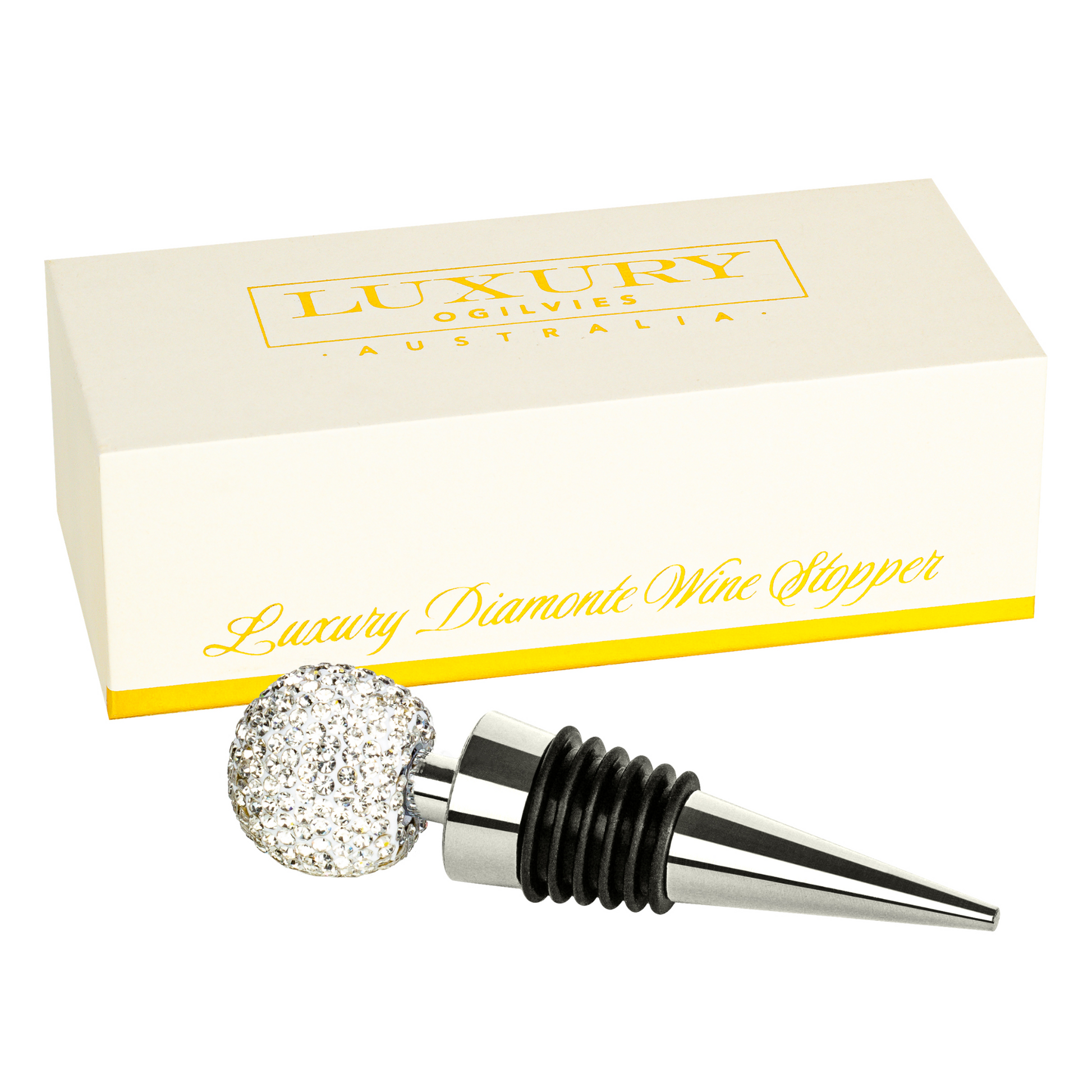 Diamante encrusted Wine stopper in silver