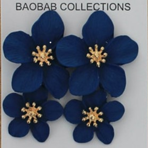 Double Flower Stud Earrings