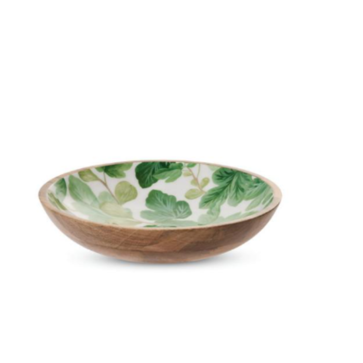 Fig Enamel and Mango Wood Serving Bowl