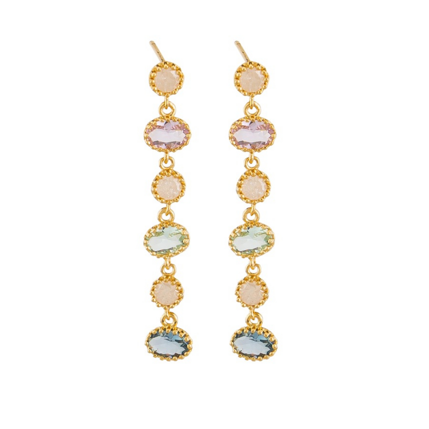 Gold Natalia Crystal Drop Earrings