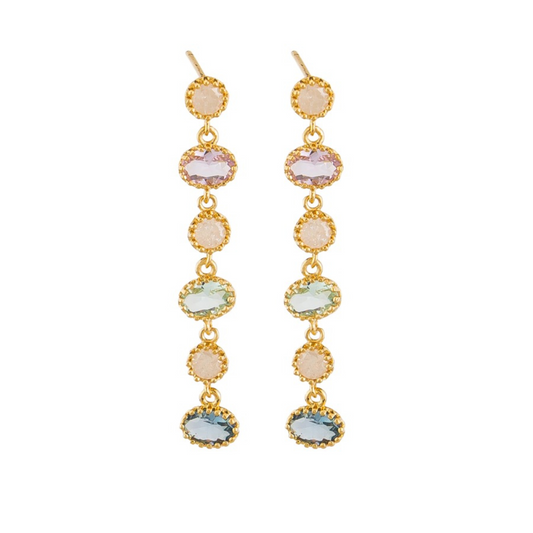 Gold Natalia Crystal Drop Earrings