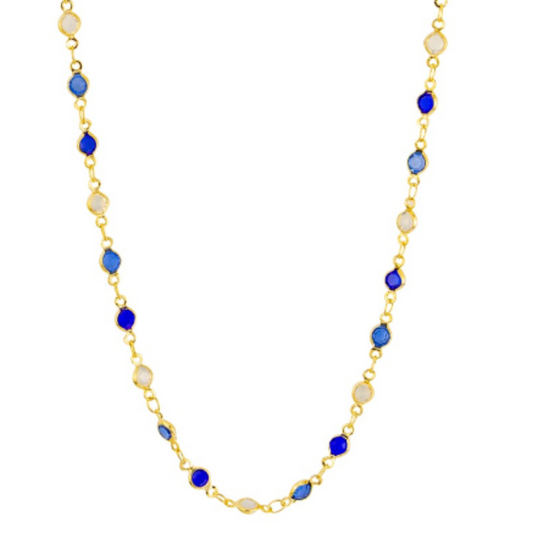 Gold Shady Blue Necklace