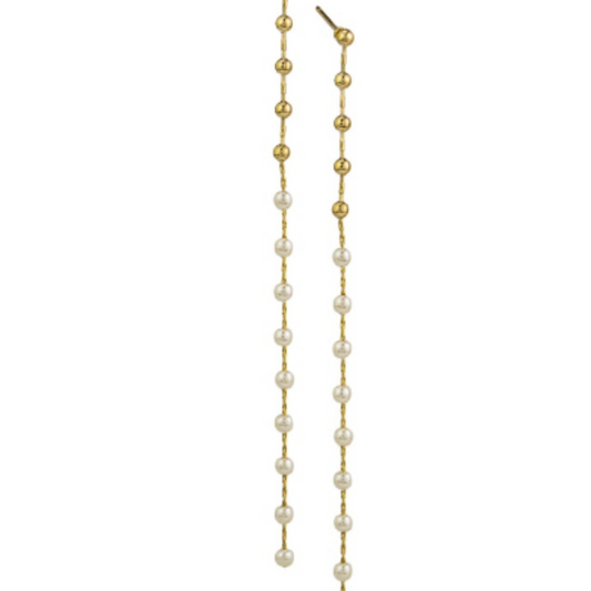 Gold and Pearl Ball earrings