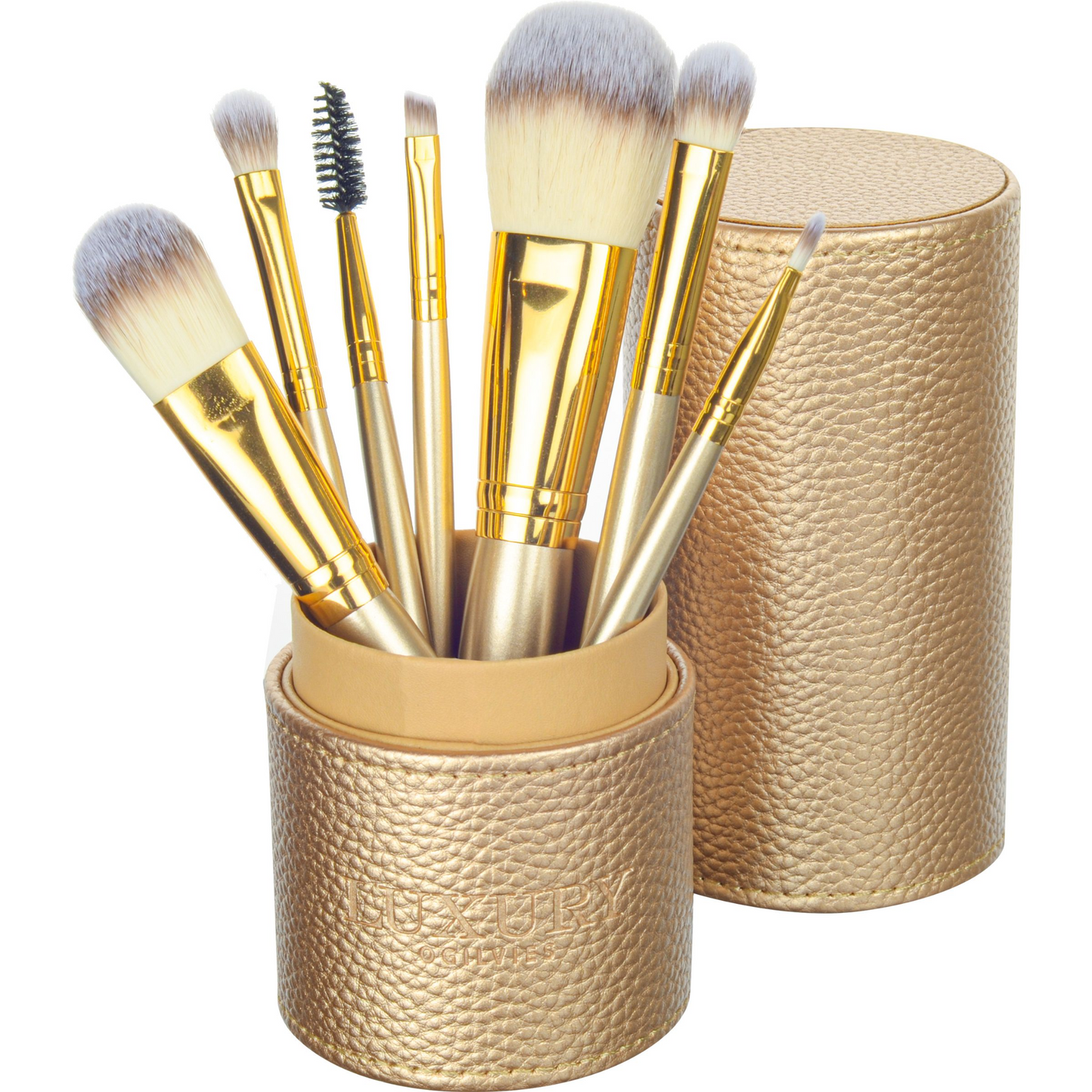 MakeUp Brush Set with Travel Case - Gold