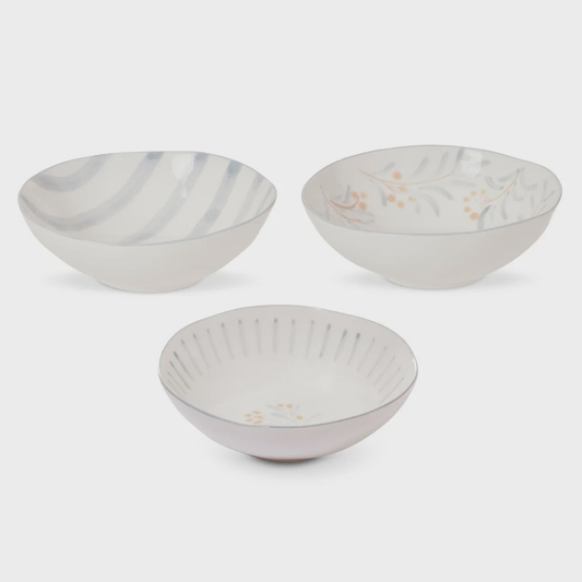 Juniper Hand Painted Small Bowl Set of 3