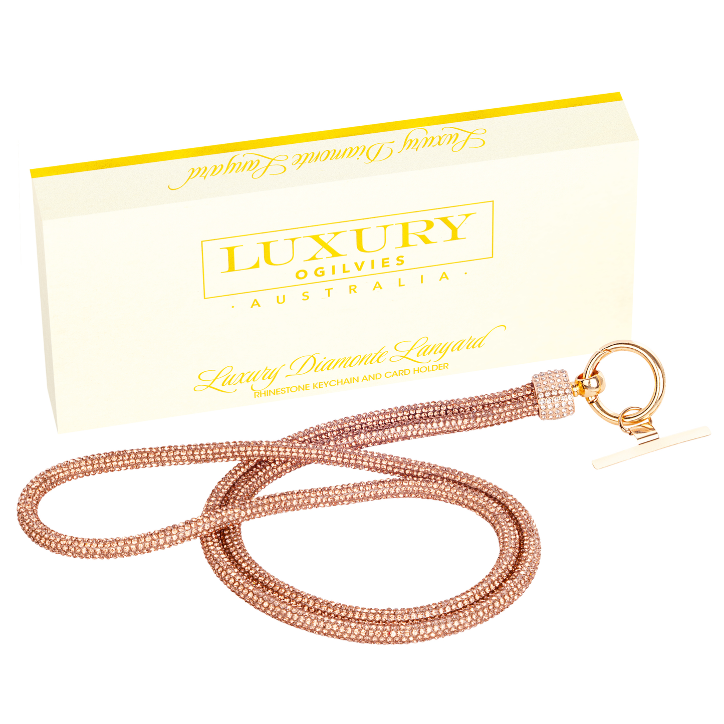 Diamante Lanyard - Rose Gold