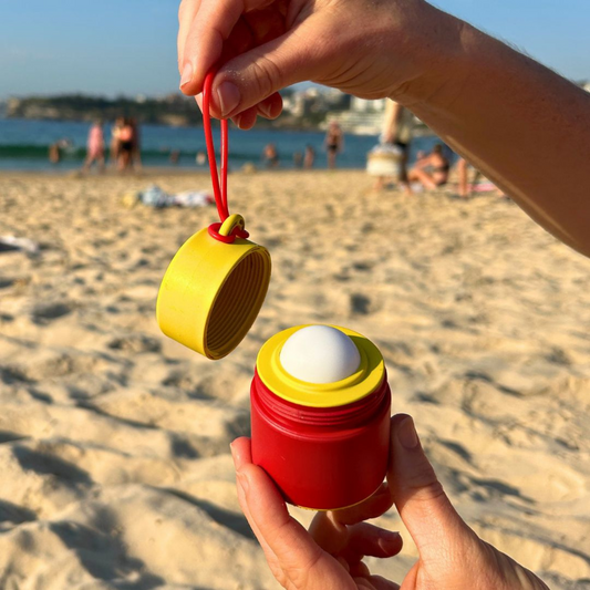 Refillable Sunscreen Applicator LifeGuard Edition yellow and red