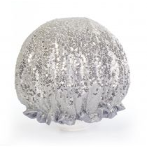 Luxury Sequin Shower Caps - Silver