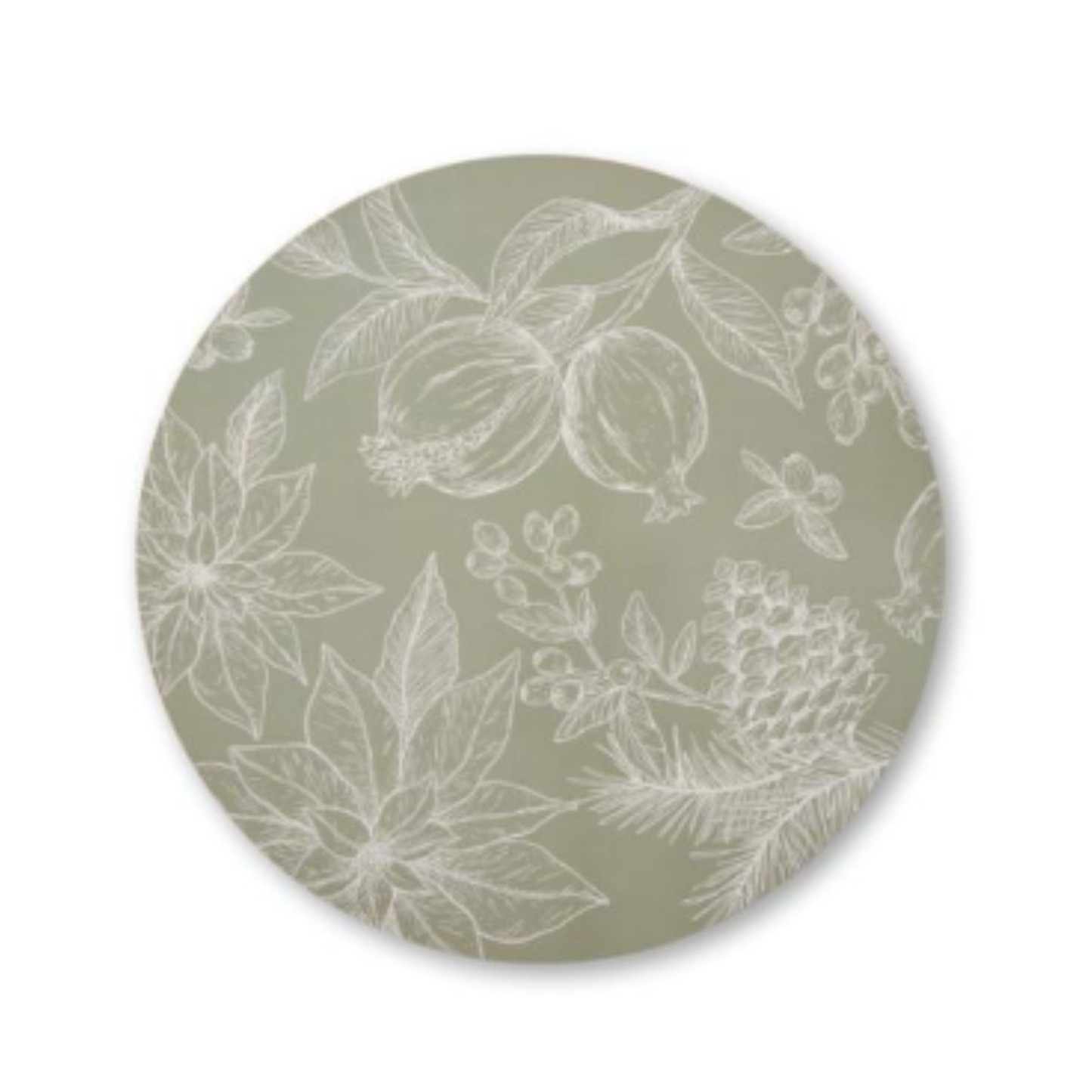 Madras Link Poisettia Round Cork Based Place Mats