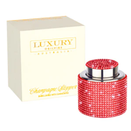 Diamante Champagne Stopper - Red