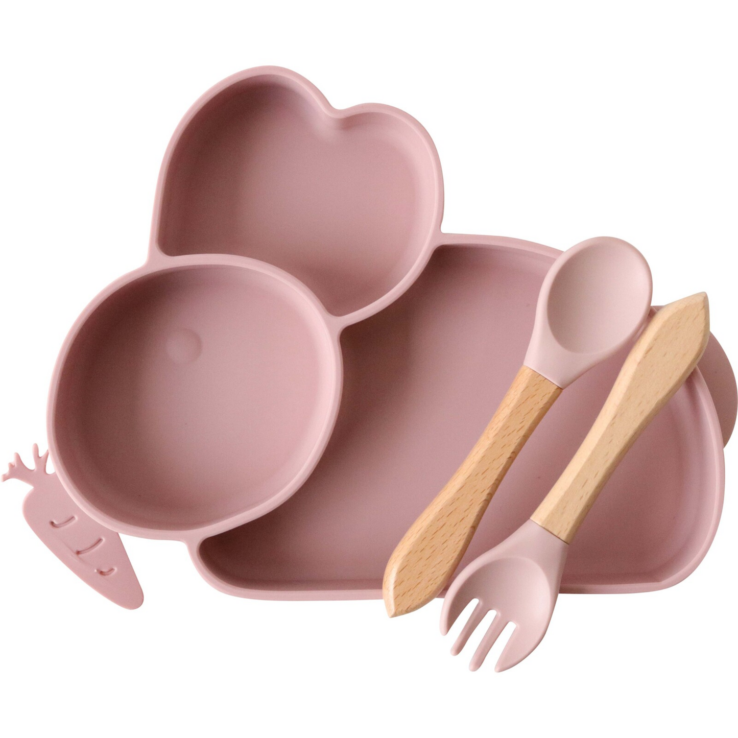 Pink Silicone Bunny Bowl Set