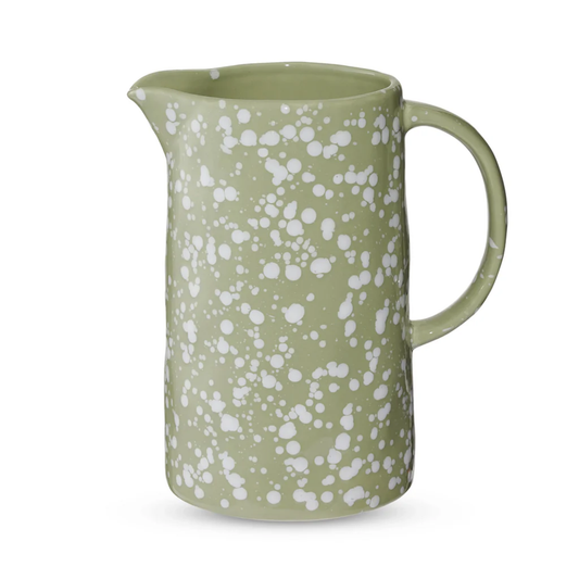 SPECKLE GREEN/WHITE JUG 20X13.5X22CM