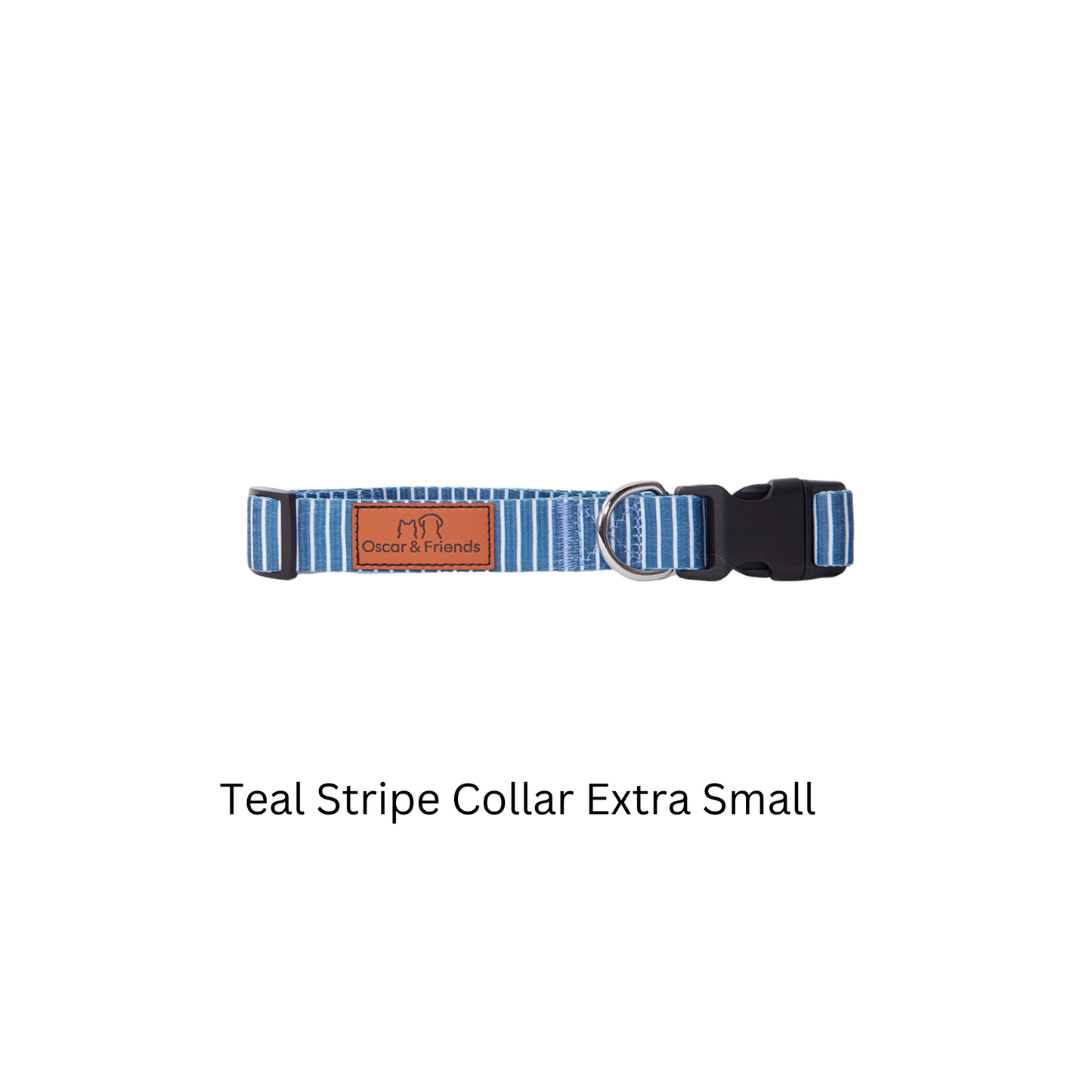 Oscar and Friends Teal Stripe Collar Extra Small