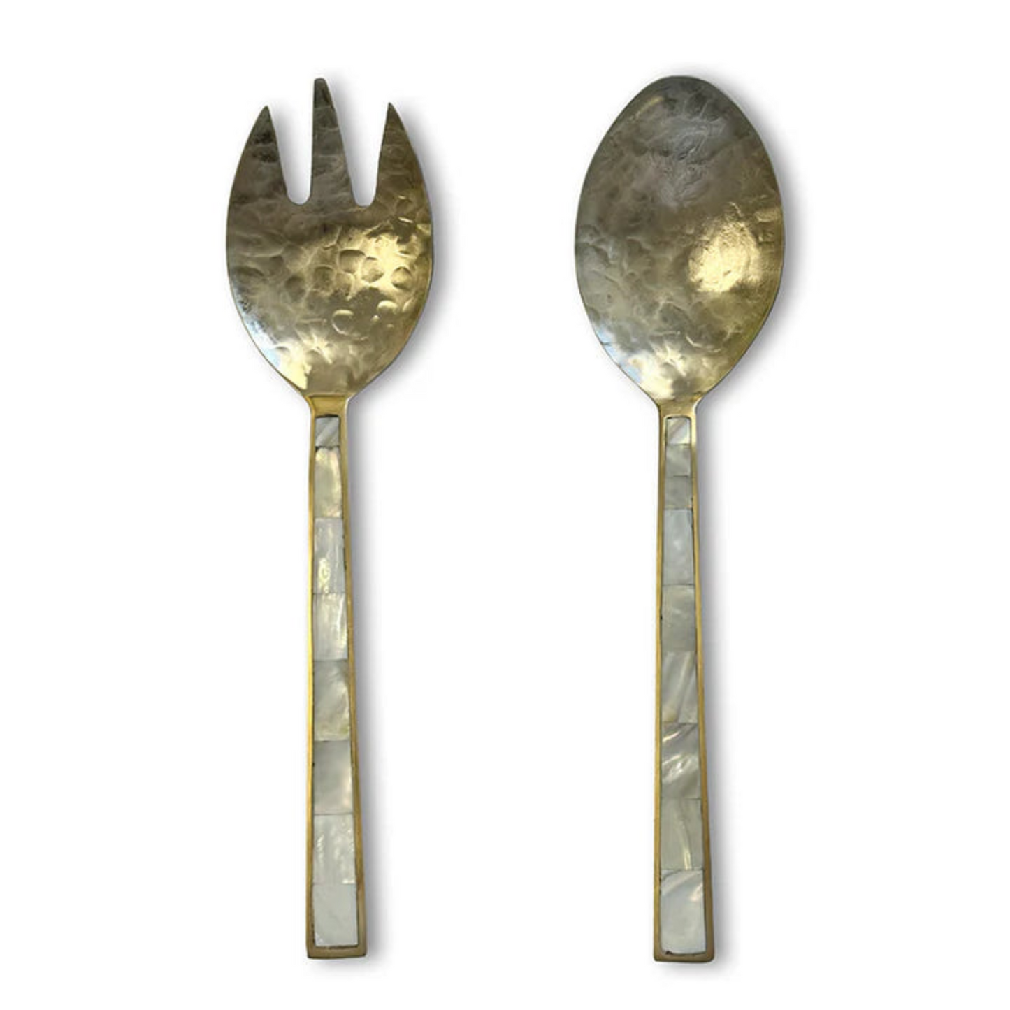 Eden Brass/Pearl Salad Servers from Madras Link