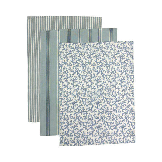 Madras Link Hayman Blue Teatowel Pack 3