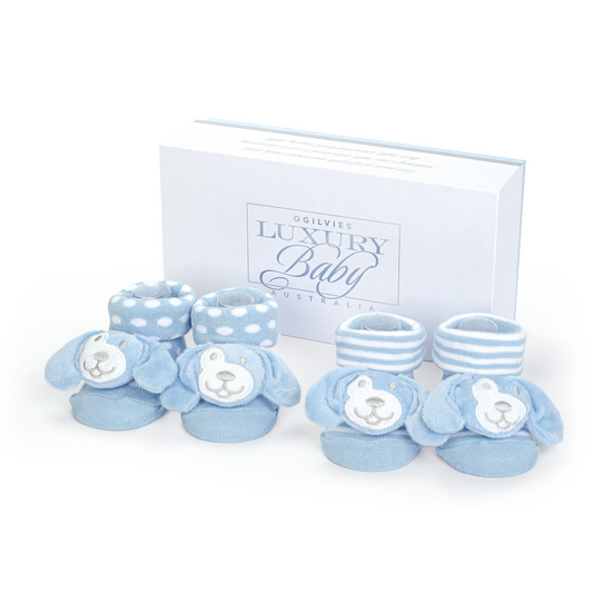 Luxury Baby - Puppy Baby Socks - Blue