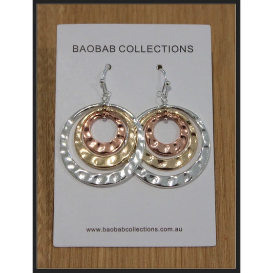 Earrings Circle of Life with Silver, Gold, Rose Gold