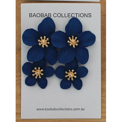 Double Flower Stud Earrings