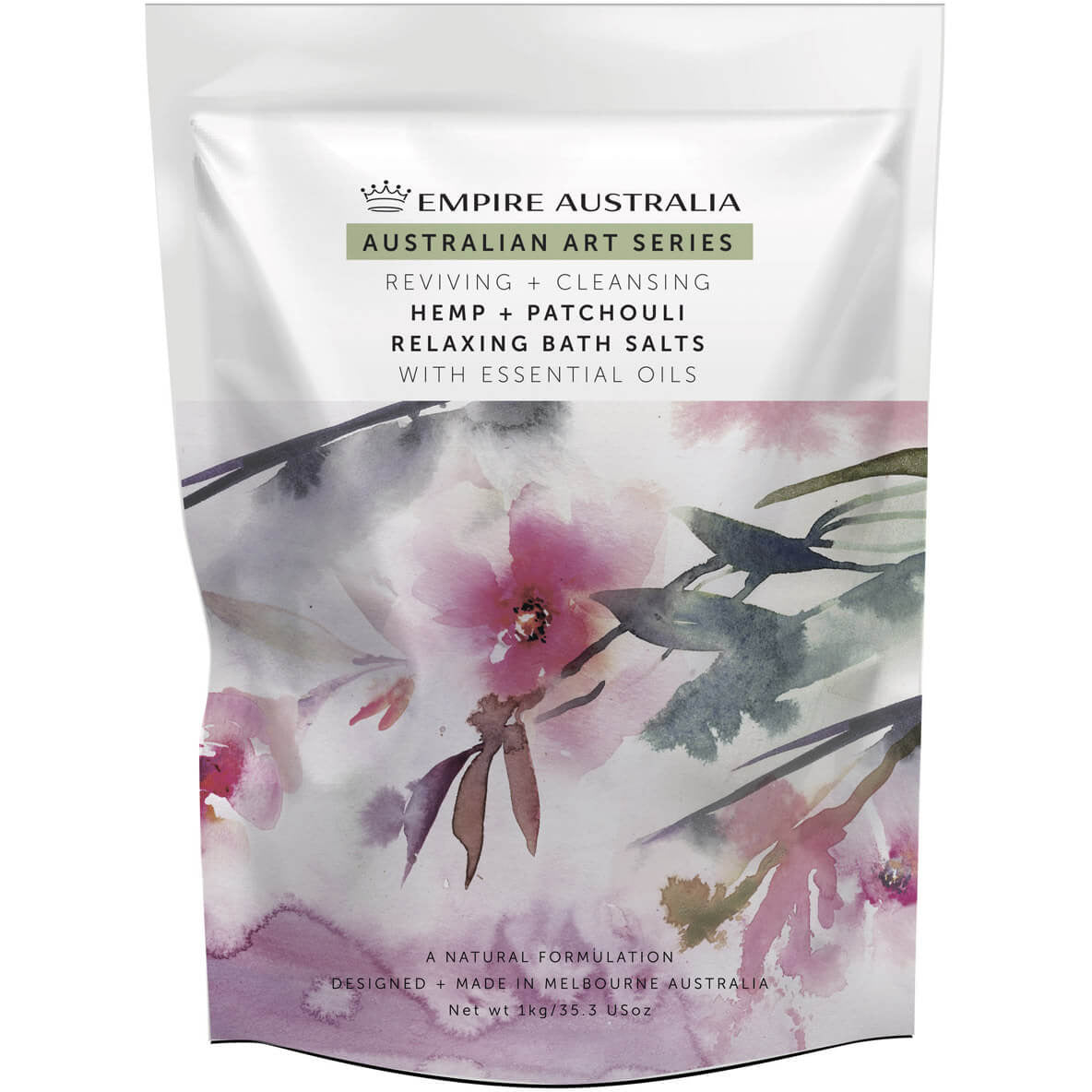 Australian Empire Hemp & Patchouli Bath Salts 1kg Australian Art Series