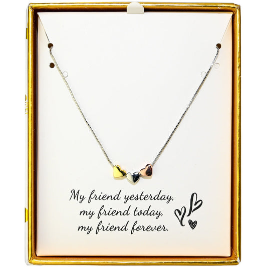 Love Heart Trio Sentiments Necklace