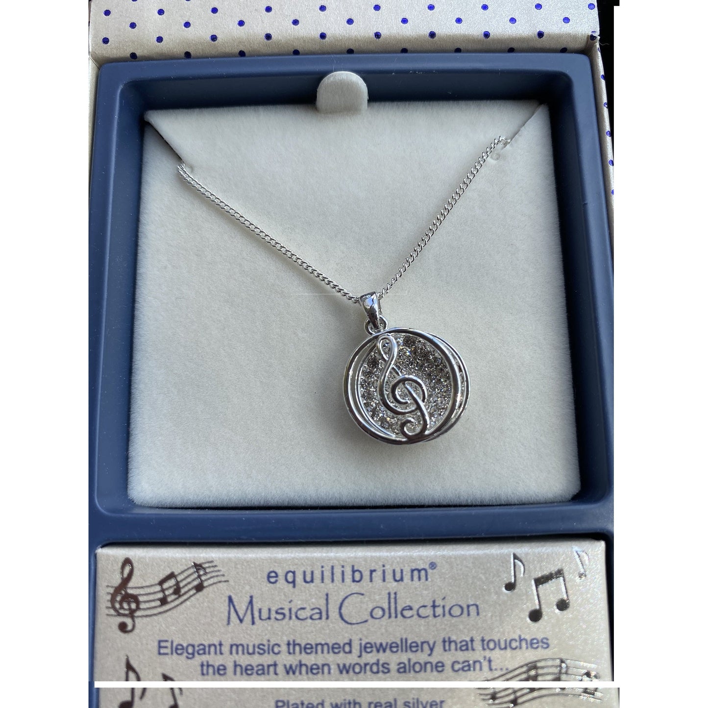 Music Treble Clef Silver Pendant Necklace