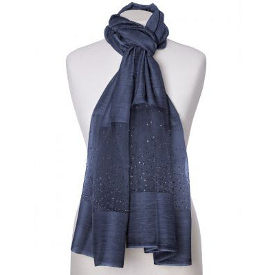 Sapphire Blue Diamante Scarf in Drawer Gift Box