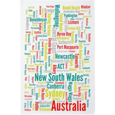 Australia Day Tea Towel  - NSW Cities and Towns