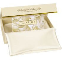 Satin Pillow Slip with Scented Sachet - Pearl White